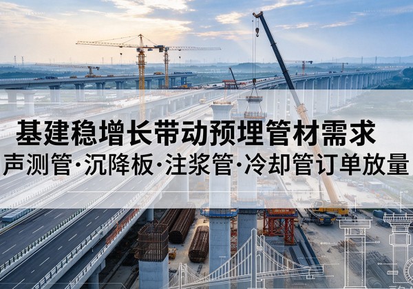 延吉基建稳增长带动预埋监测管材需求，声测管、沉降板、注浆管订单持续放量