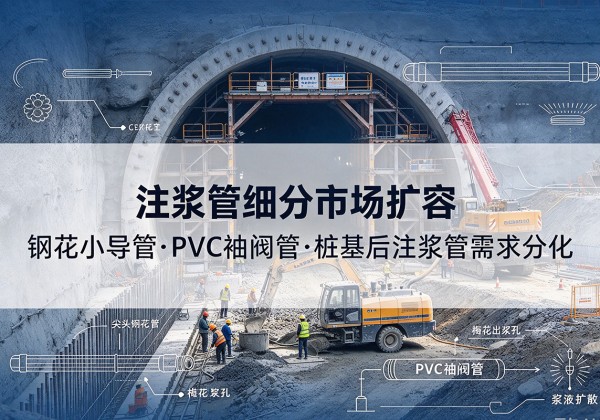 延吉注浆管细分市场扩容，隧道钢花小导管、PVC 袖阀管、桩基后注浆管需求分化
